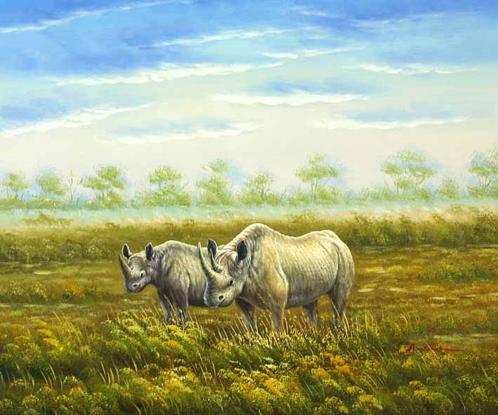 Rhinoceros Couple