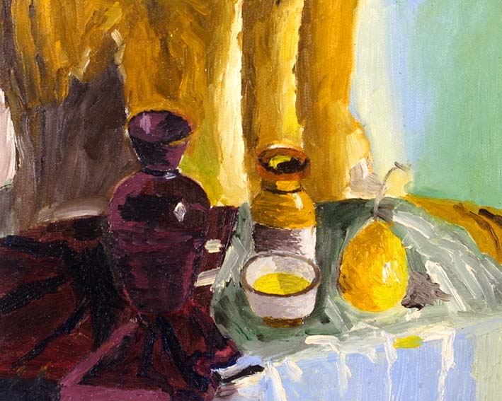 Still Life with Pottery, and a Pear