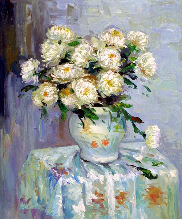 Vased White Flowers
