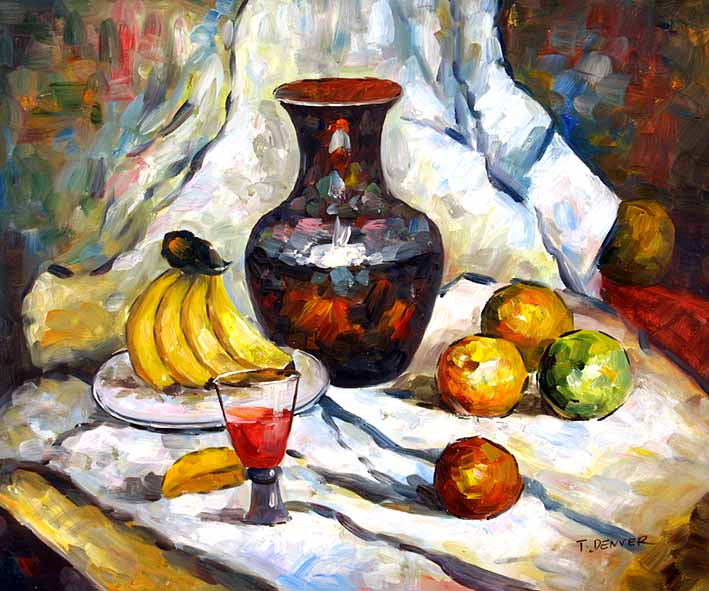 Still Life with Fruit Pieces, a Carafe and a Glass