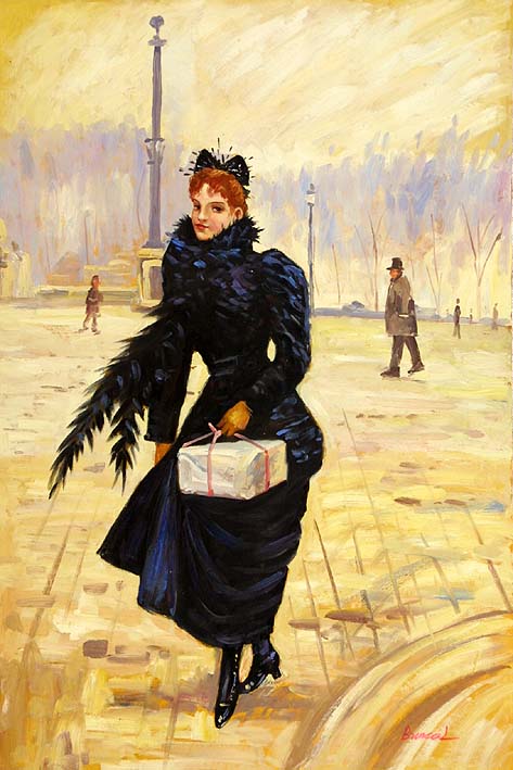Lady with Wrapped Box
