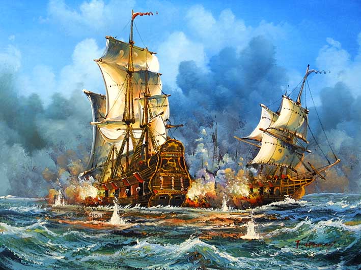 Sea Battle Scene