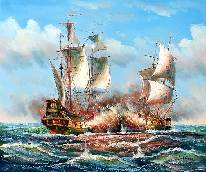 Sea Battle Scene