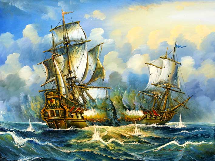 Sea Battle Scene