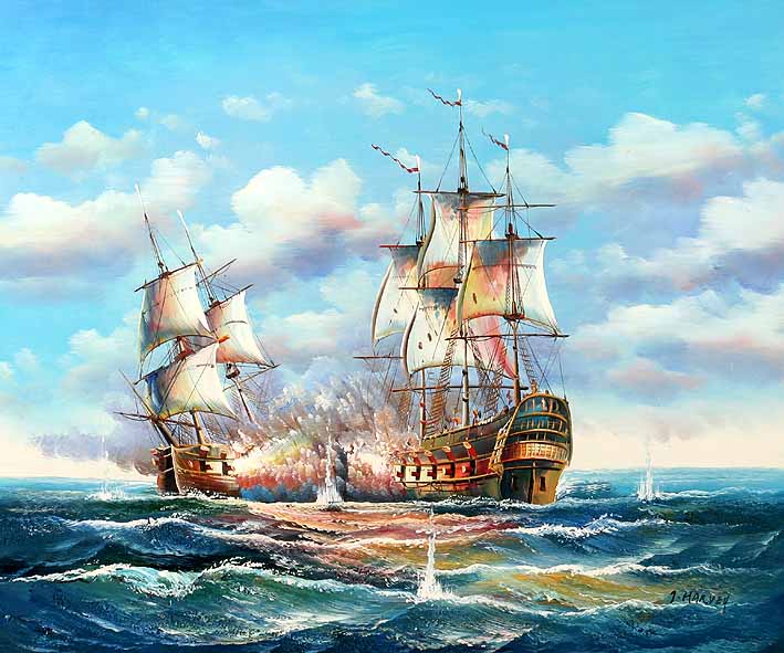 Sea Battle Scene