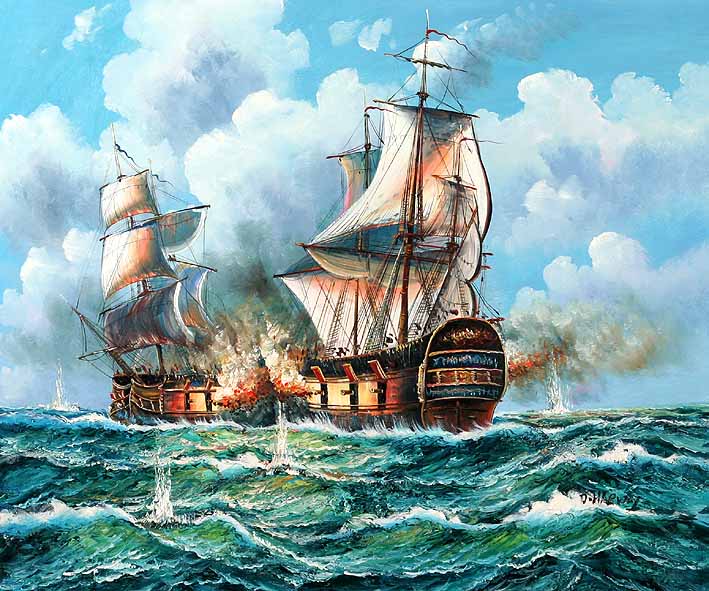 Sea Battle Scene