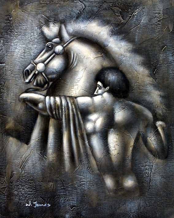 Roman Sculpture Horse & Cavalier