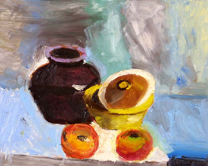 Still Life with Pottery, and Tomatoes