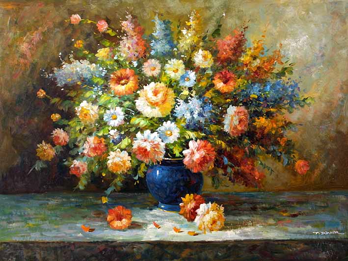 Floral Impression,oil painting of flowers