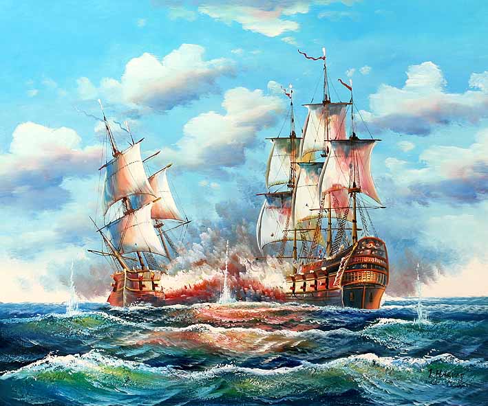 Sea Battle Scene