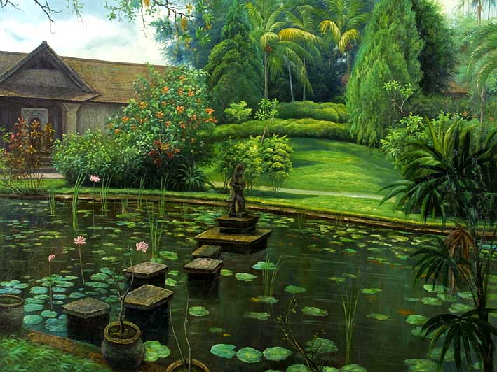 Waterlily-filled Mansion Pond