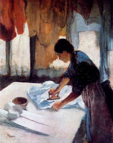 Lady ironing