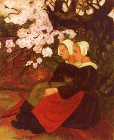 Two Breton Women under a Flowering Apple Tree