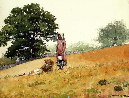 boy and girl at the hillside.