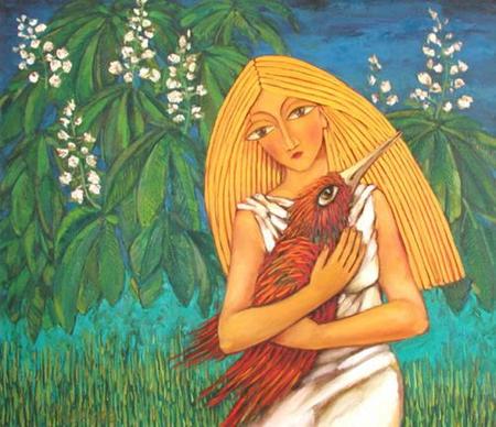 Girl with a Bird