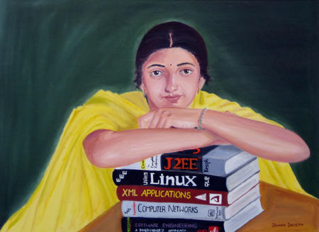 Girl with Books(Linux girl)
