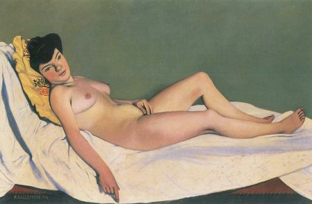 nude lying on yellow cushion