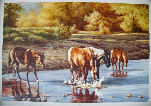 the horse in the river