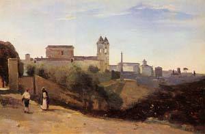 Rome the Trinita dei Monti View from the Gardens of the Academie de France 1826-1827