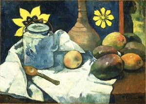 Still Life with Teapot and Fruit 1896