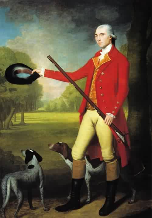 A Gentleman with a Gun and Two Dogs 1784