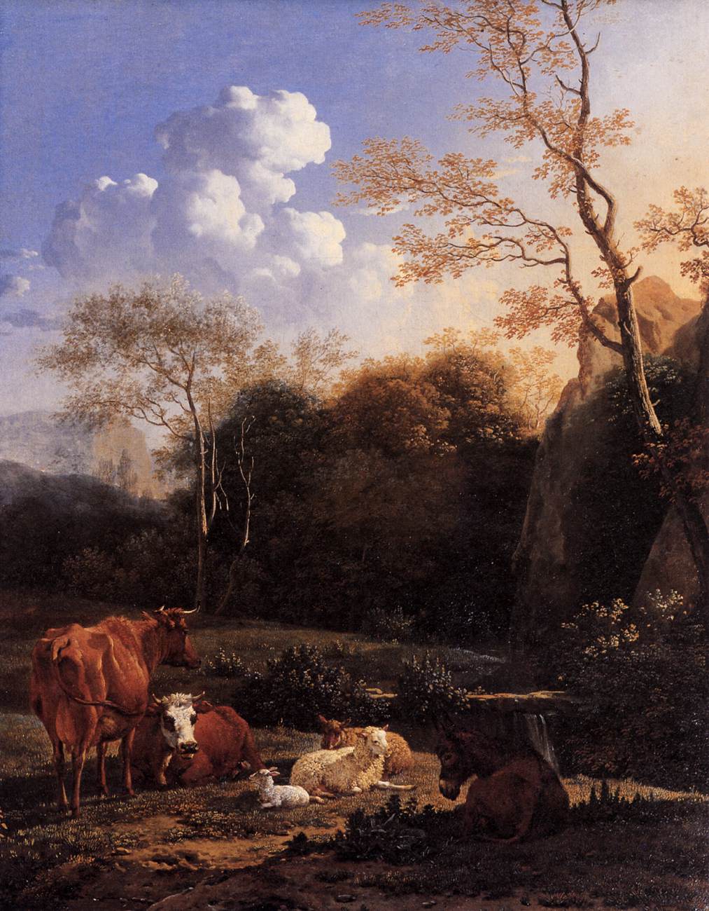 Cows and Sheep at a Stream 1655-56