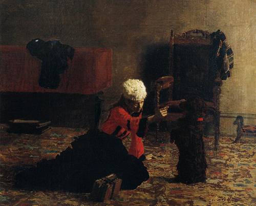 Elizabeth Crowell with a Dog 1873-1874