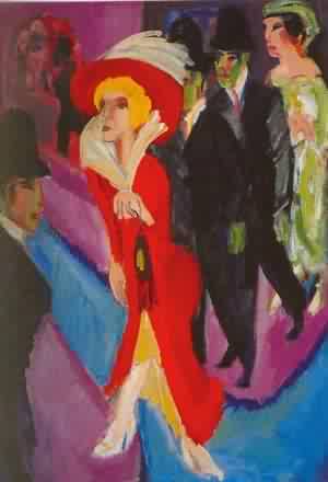 Berlin Street Scene With Red Streetwalker 1914 1925