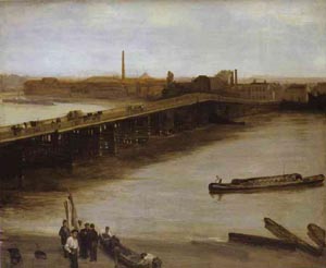 Brown And Silver Old Battersea Bridge 1859-65