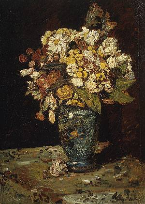 Flowers in a Blue Vase