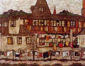 House with Drying Laundry 1917