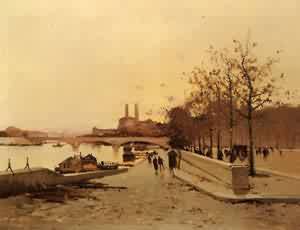 Pont Sue La Seine Avec Une Vue Sur Lancien Trocadero