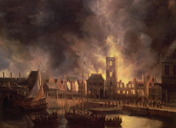 The Great Fire in the Old Town Hall Amsterdam 1652