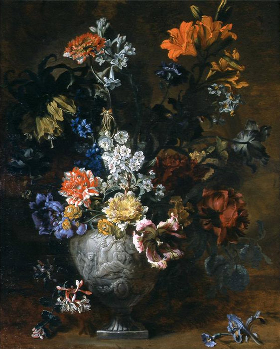 Oil Painting Reproduction of Fontenay - Flowers in sculpted Urns