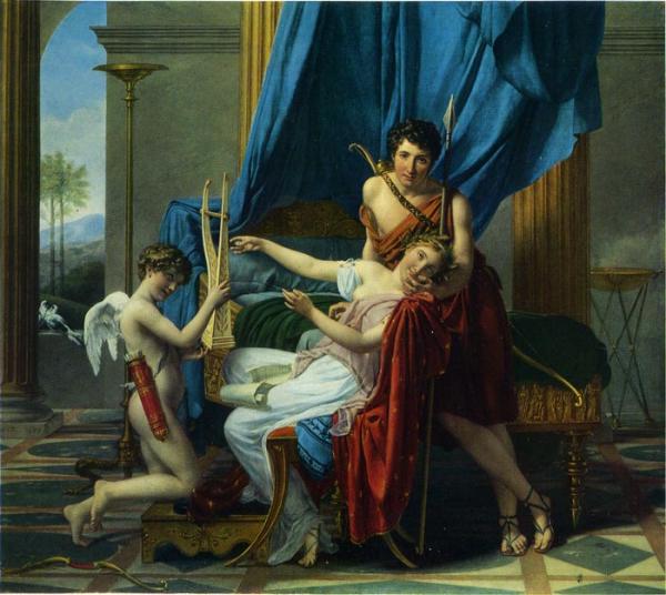 David Oil Painting Reproductions - Sappho and Phaon