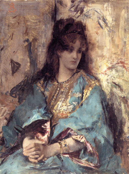 Oil Painting Reproduction of Alfred Stevens- A Woman Seated in Oriental Dress