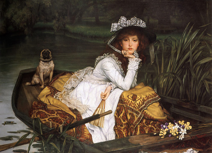 Tissot Oil Painting Reproductions- Young Lady in a Boat