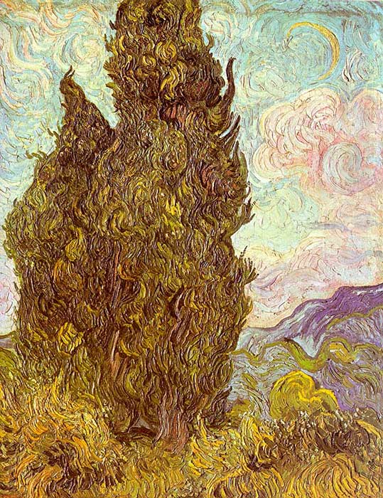 Vincent van Gogh Oil Painting Reproductions- Two Cypresses