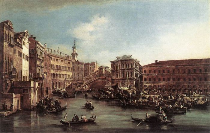Guardi Reproductions - The Rialto Bridge with the Palazzo dei Camerlenghi