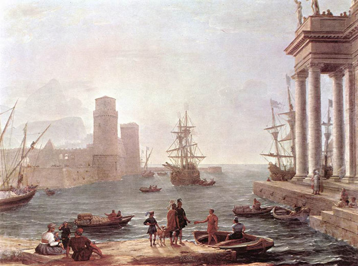 Claude Lorrain Oil Painting Reproductions- Departure of Ulysses