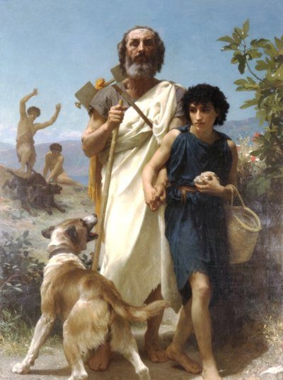Homer and his Guide - Oil Painting Reproduction