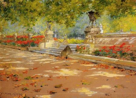 Terrace, Prospect Park painting, a William Merritt Chase paintings reproduction, we never sell