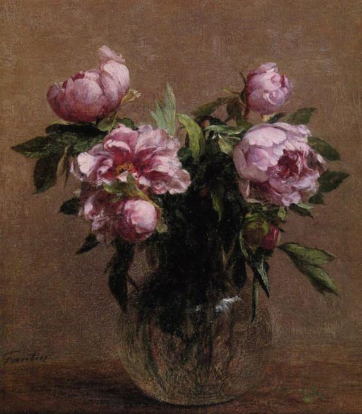 Oil Painting Reproduction of Fantin- Latour- Vase of Peonies