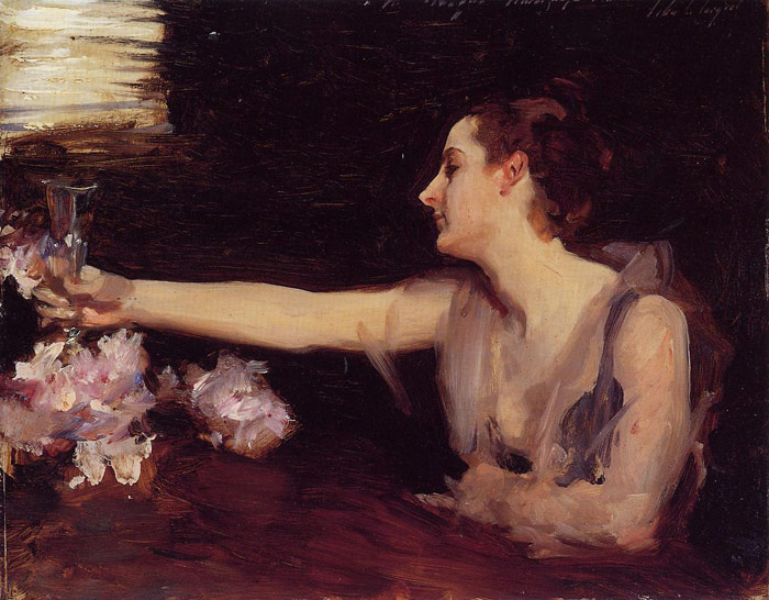 Oil Painting Reproduction of Sargent - Madame Gautreau Drinking a Toast