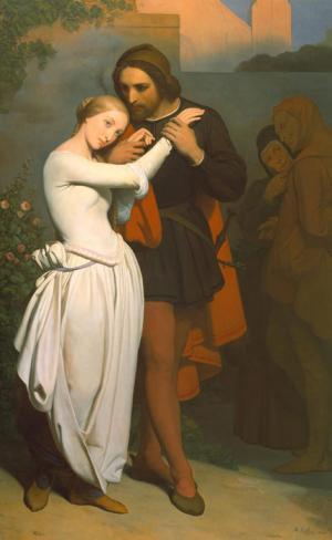 Oil Painting Reproduction of Scheffer- Faust and Marguerite in the Garden