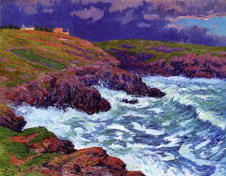 Storm, the Coast painting, a Henri Moret paintings reproduction