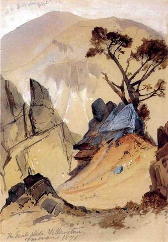 The Devils Slide Yellowstone painting, a Thomas Moran paintings reproduction, we never sell The