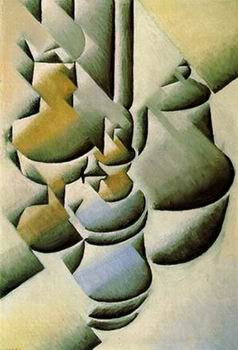 bottle and knife painting, a Juan Gris paintings reproduction, we never sell bottle and knife poster
