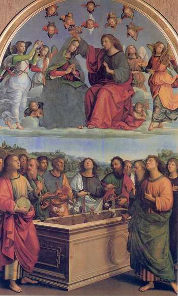 The Crowning of the Virgin (Oddi altar) painting, a Raphael Santi paintings reproduction, we never