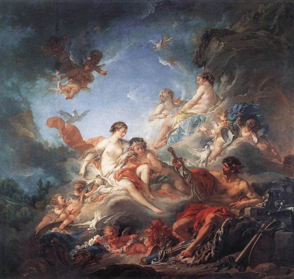 Oil Painting Reproduction of Boucher- Vulcan Presenting Venus with Arms for Aeneas